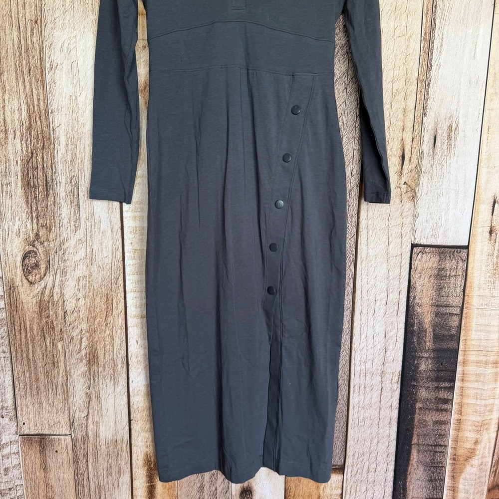 Grey State Midi Dress Wren Graphite Versatile Sustainable Minimalist Large NWT - Picture 4 of 10
